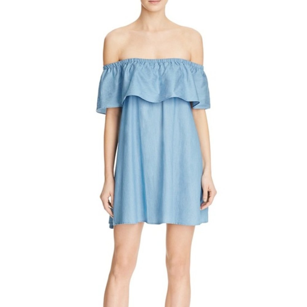 MINKPINK Off-the-Shoulder Chambray Dress